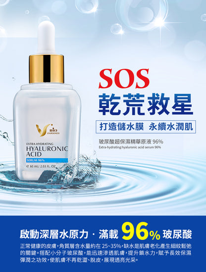 Extra-Hydrating HYALURONIC ACID SERUM 96% (300ml)